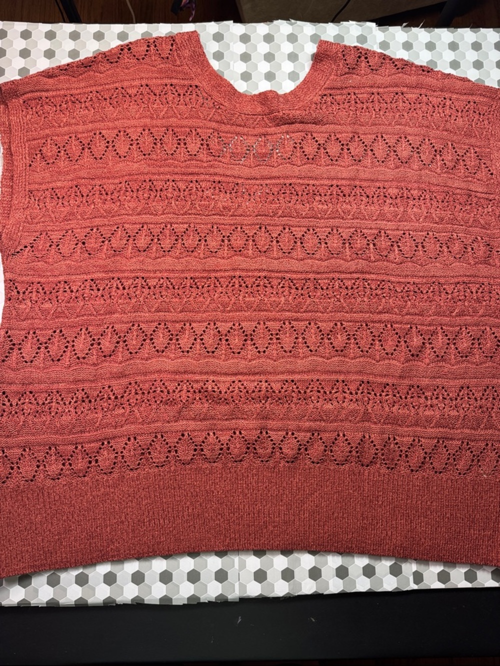 Maurices burnt orange/rust Open-Knit Scoop Neck Sweater